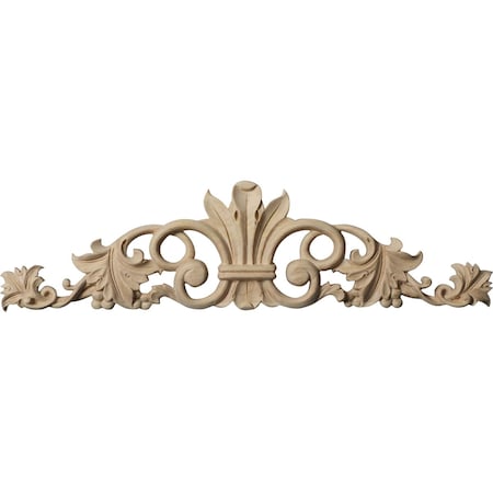 Ekena Millwork 12"W x 3 1/2"H x 5/8"D Small Marseille Center with Scrolls, Cherry ONL12X03X01MACH